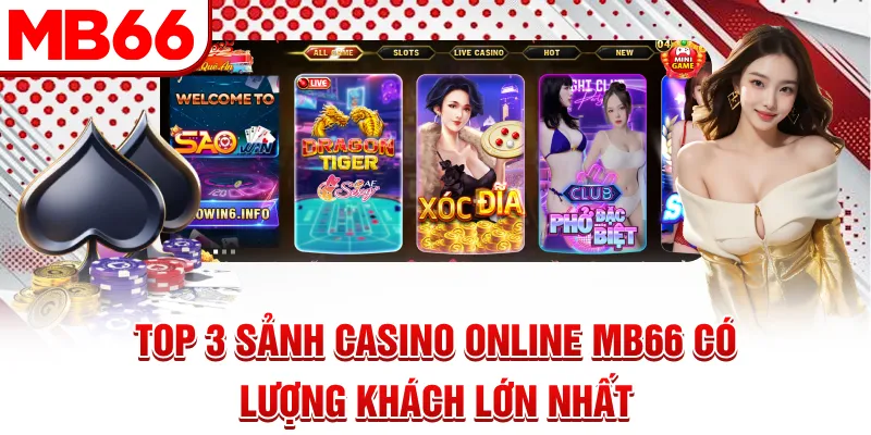 Top 3 sảnh casino online MB66 có lượng khách lớn nhất Top 3 sảnh casino online MB66 có lượng khách lớn nhất